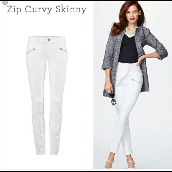 CAbi Denim - CAbi White Zip Curvy Skinny Jeans